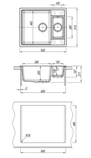 Кухонная мойка Florentina Липси 620К бежевый
